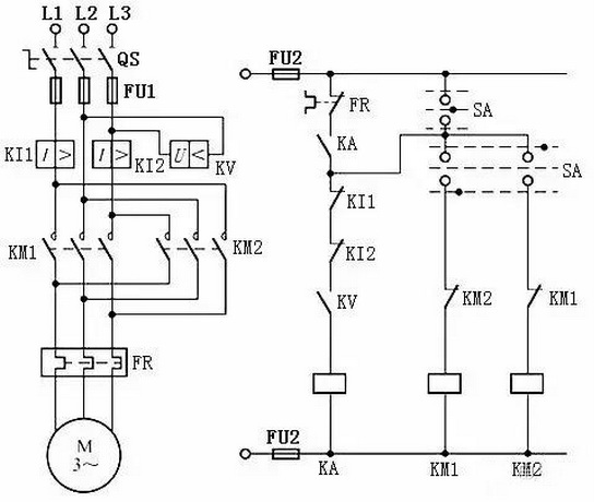 電動機常用保護(hù)的接線圖